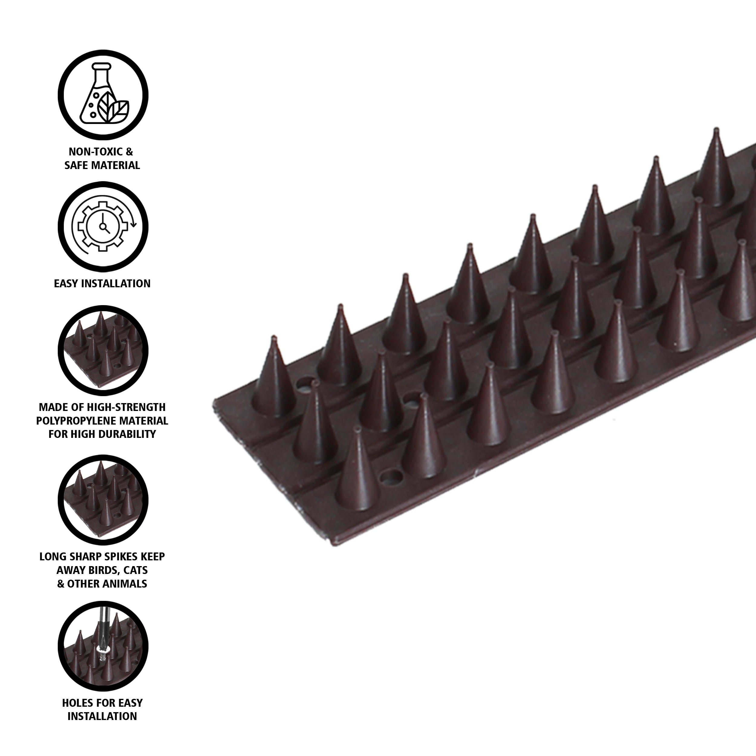 Wall Fence Anti Bird Spikes Climb Defender Burglars Cats Repellent Deterrent 5M