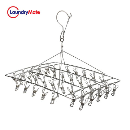 40 Thickened Clip Laundry Sock Underwear Hanger Airer Dryer Rack Stainless Steel