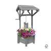 Grey Wooden Wishing Well Garden Planter | Indoor | Outdoor | Solid Natural Wood