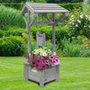 Grey Wooden Wishing Well Garden Planter | Indoor | Outdoor | Solid Natural Wood