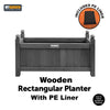 Wooden Planter Square Rectangle Modern Pot Flower Bed Outdoor Garden PE Liner