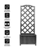 Grey Wooden Planter Lattice Trellis Flowerpot Plant Box Support Garden Patio