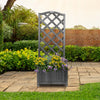 Grey Wooden Planter Lattice Trellis Flowerpot Plant Box Support Garden Patio