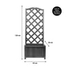 Grey Wooden Planter Lattice Trellis Flowerpot Plant Box Support Garden Patio