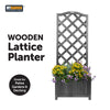 Grey Wooden Planter Lattice Trellis Flowerpot Plant Box Support Garden Patio