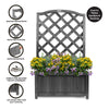 Grey Wooden Planter Lattice Trellis Flowerpot Plant Box Support Garden Patio