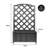 Grey Wooden Planter Lattice Trellis Flowerpot Plant Box Support Garden Patio