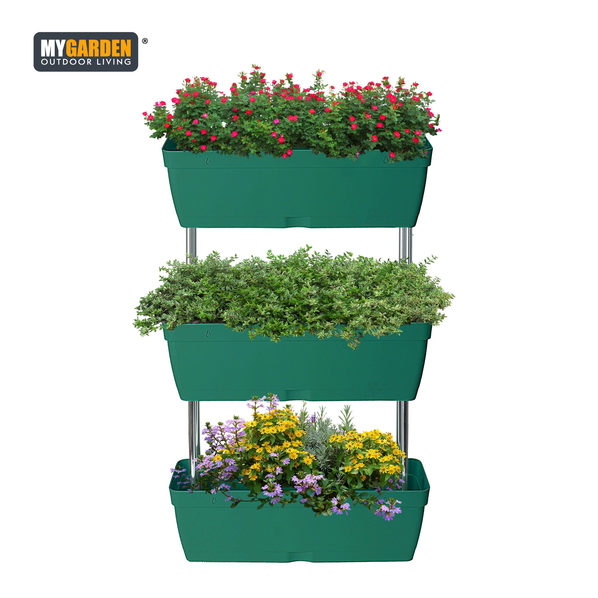 3 Tier Planter Raised Garden Bed Vertical Elevated Layer Grow Box Flowers Herbs