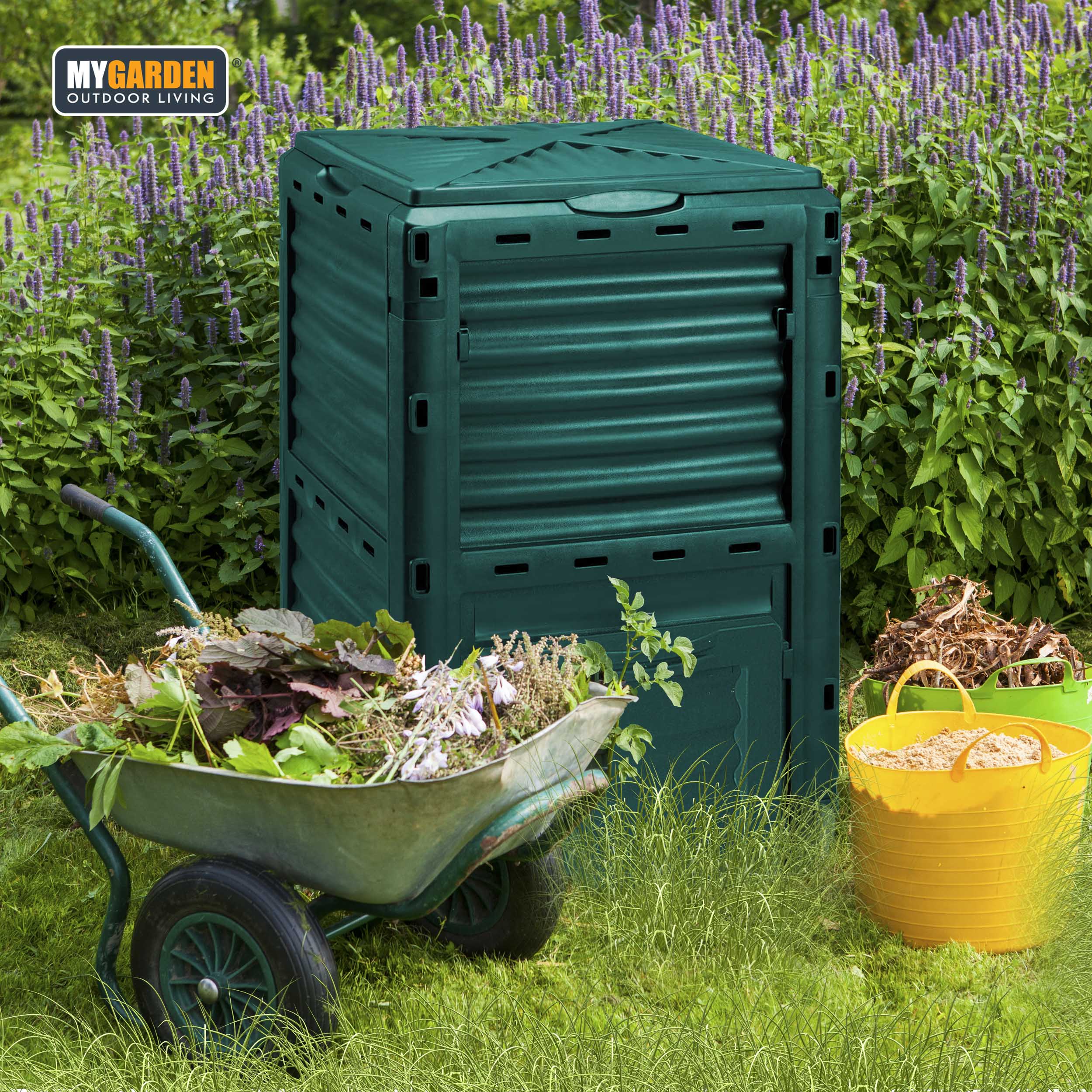 Compost Bin Garden 300 Litre Green Plastic Composters Outdoor Waste Eco Organic