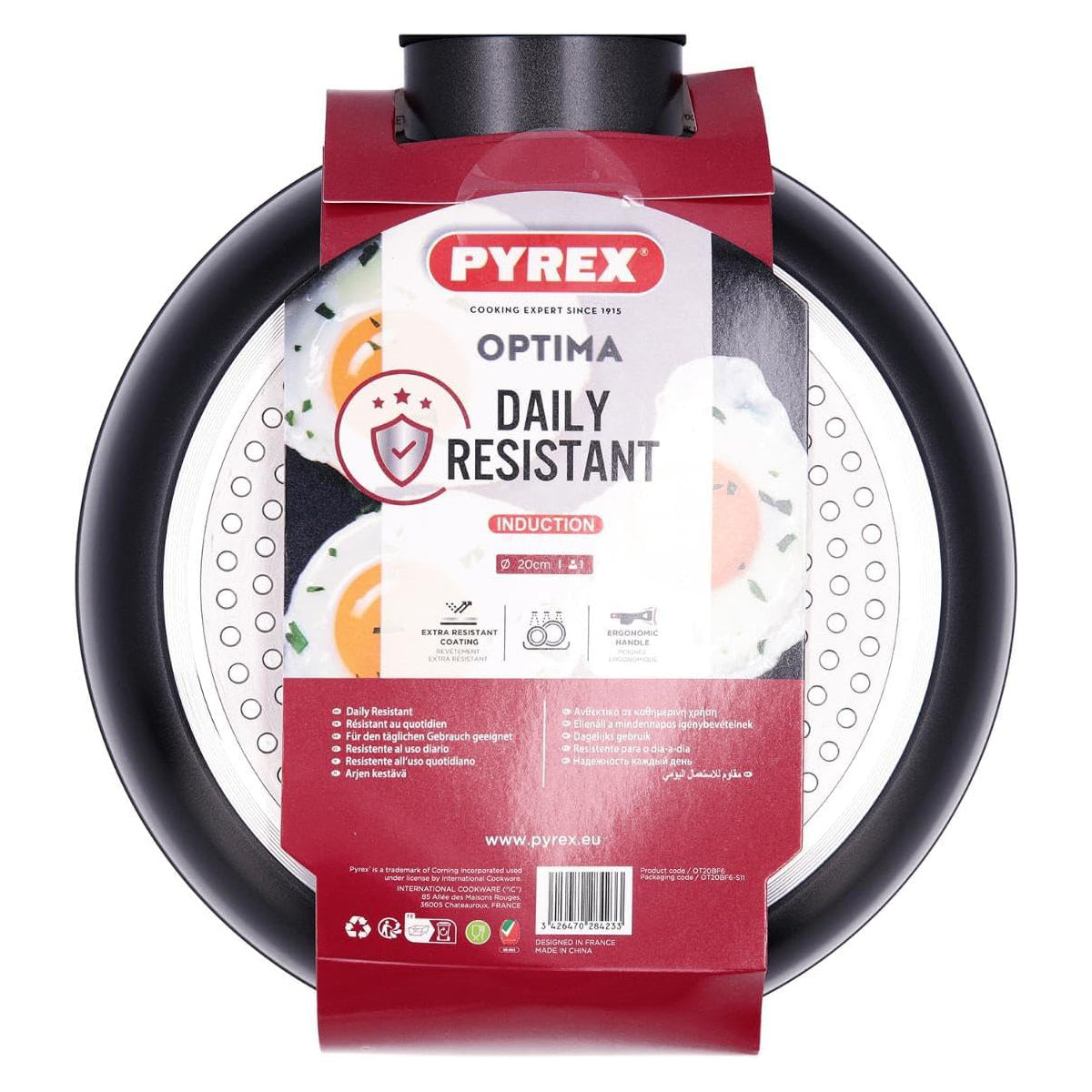 Pyrex Frying Pan 20 cm Aluminium Forged Optima Induction PX Stainless Steel