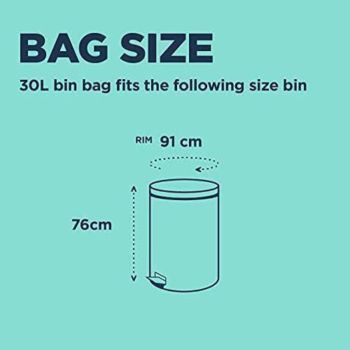 Beast Tough Draw string Pedal Bin Bag Waste Rubbish 30 Litres 100% Recycled 30L