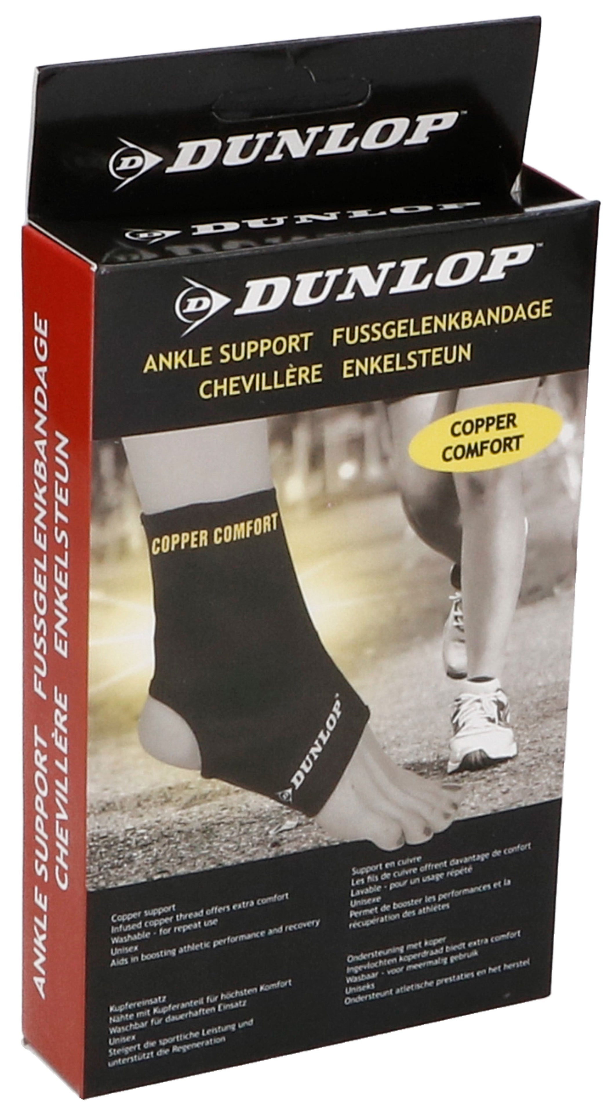 Dunlop Copper Infused Ankle Knee Elbow Comfort Support Belt Sports Pain Relief