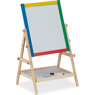 2 in 1 Kids Easel Toy Drawing Art Craft Wooden Blackboard Whiteboard Double Side