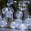 30/50 LED Solar Powered Garden Party Fairy String Crystal Ball Lights Outdoor UK