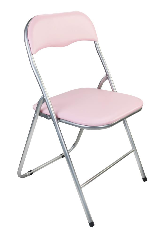 Folding Chair SIlver Metal PVC Portable PInk Black White Blue Outdoors Picnic