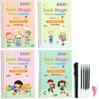 4 Pack Magical Handwriting Workbooks Practice Copybook Reusable Includes Pen Set