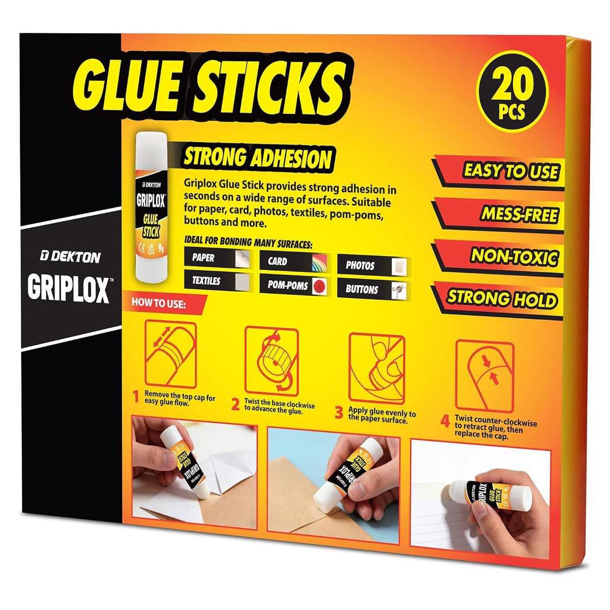 Dekton 20 Pack GRIPLOX Glue Sticks Non-Toxic Adhesive for Paper DIY Projects