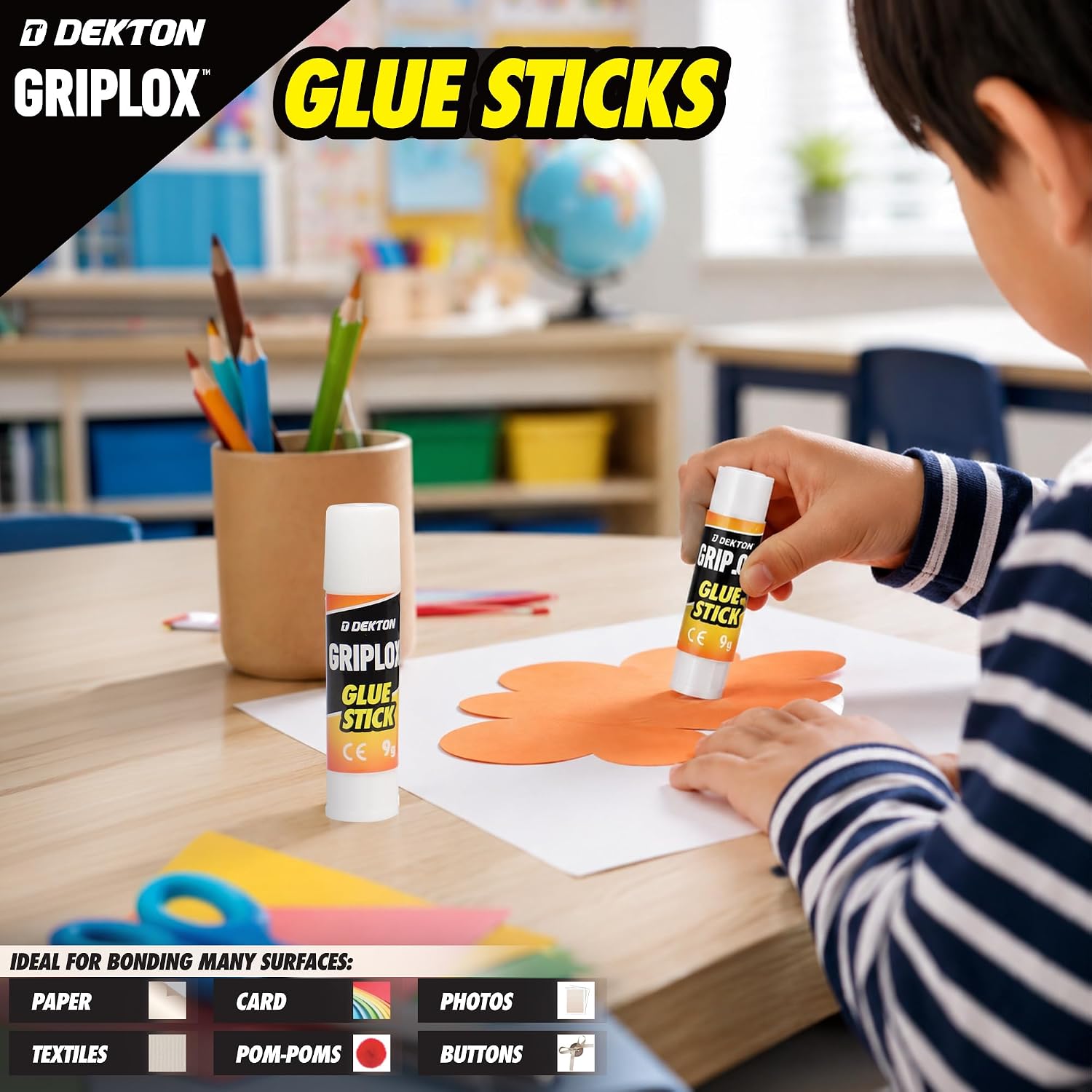 Dekton 20 Pack GRIPLOX Glue Sticks Non-Toxic Adhesive for Paper DIY Projects