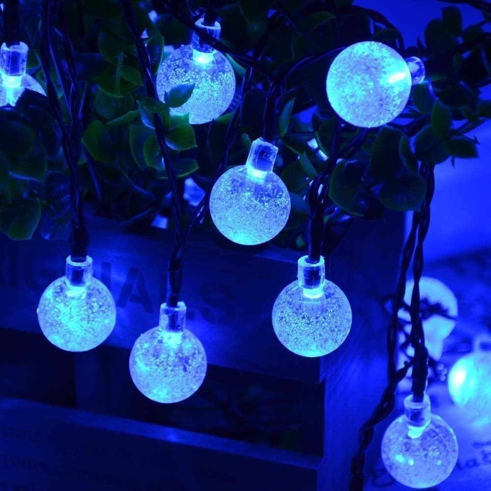 30/50 LED Solar Powered Garden Party Fairy String Crystal Ball Lights Outdoor UK