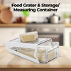 2-Way Food Grater with Storage Measuring Box Container Cheese Veg Shredder