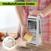 2-Way Food Grater with Storage Measuring Box Container Cheese Veg Shredder