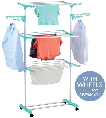 Foldable Clothes Airer 3 Tier Horse Drying Rack Stand Laundry Washing Drier Line