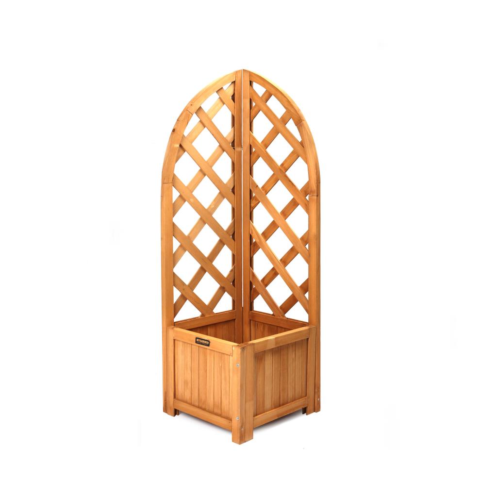 Wooden Corner Lattice Planter Trellis Flower Plant Climbing Support Box Garden