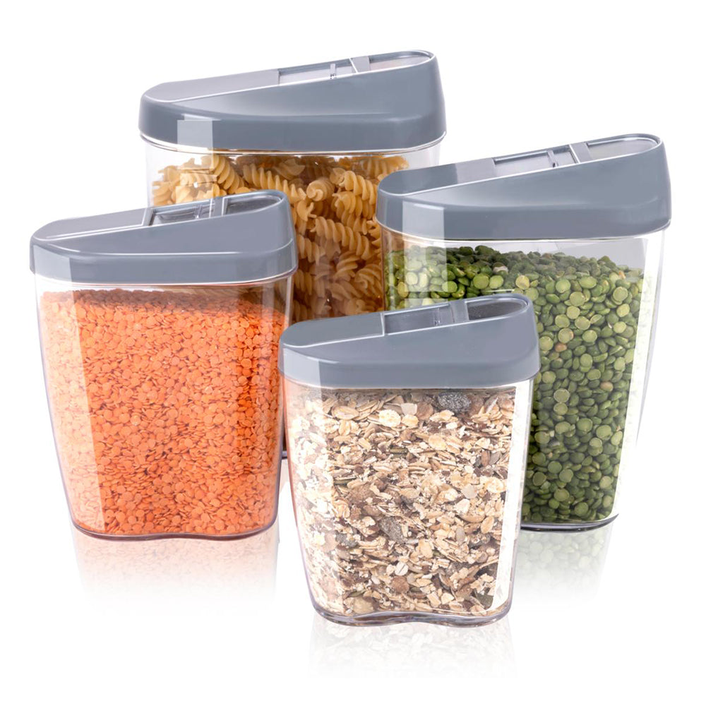 4Pcs Cereal Dispenser Food Storage Container Organiser Set Pasta Pantry BPA Free