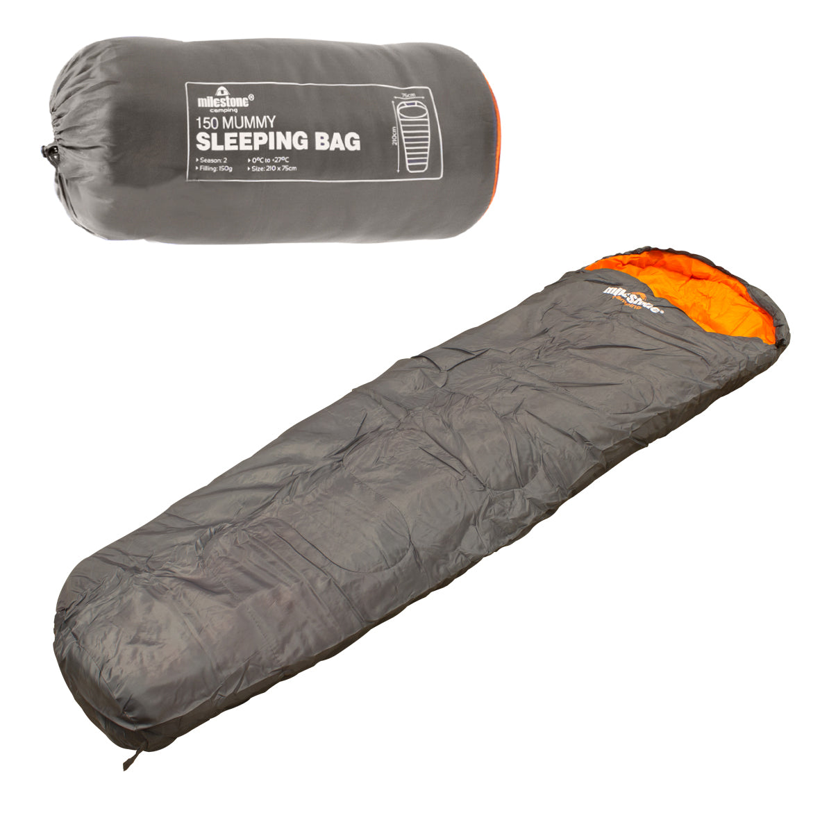 2 Season Adult Envelope Mummy 150 Sleeping Bag Suit Case Extreme Camping Hiking