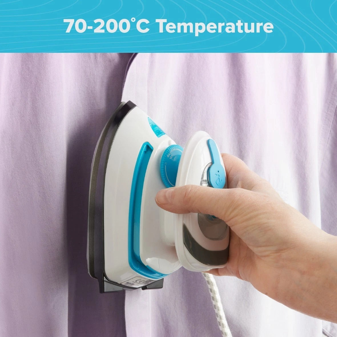 Quest Mini Travel Iron Steam Travel Iron Temperature Control 408W NonStick Plate