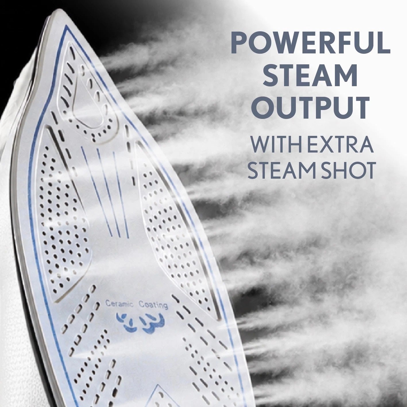 Quest 3000W Ceramic Steam Iron Steam Boost Vertical Steam Ceramic Soleplate