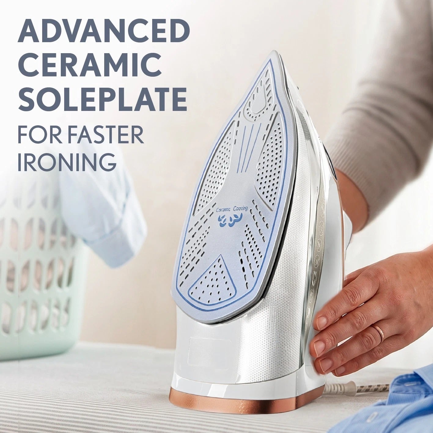 Quest 3000W Ceramic Steam Iron Steam Boost Vertical Steam Ceramic Soleplate