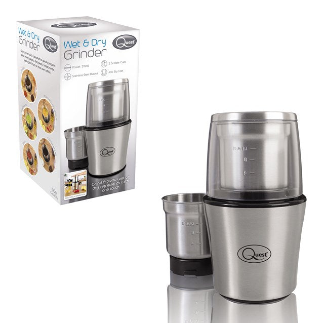 200W Wet And Dry Coffee Grinder Nut And Spice Grinder In Stainless Steel Quest