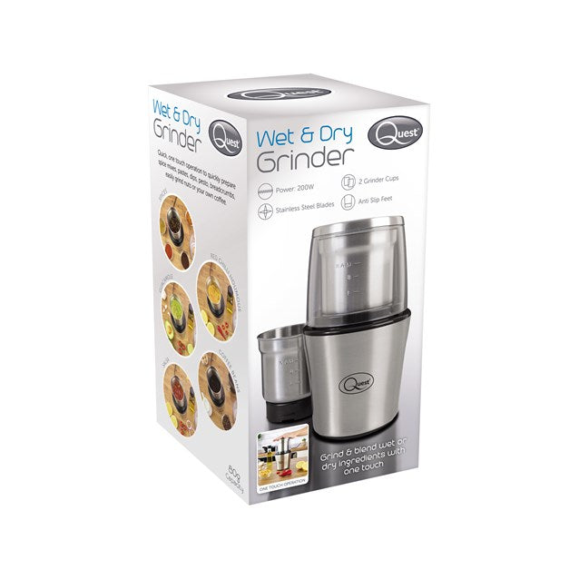 200W Wet And Dry Coffee Grinder Nut And Spice Grinder In Stainless Steel Quest