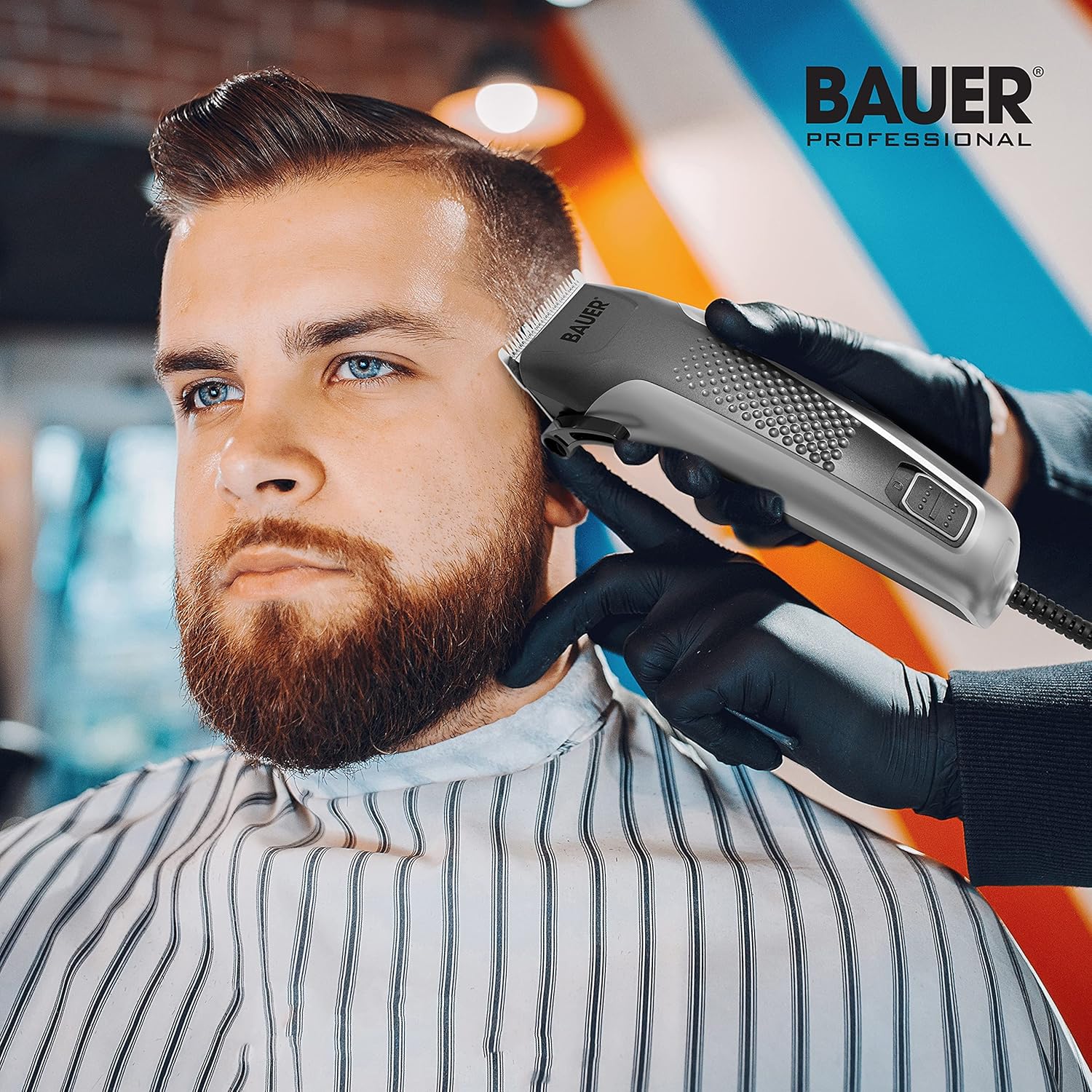 Bauer Professional Hair Clipper Grooming Kit for Men High Precision Travel Bag