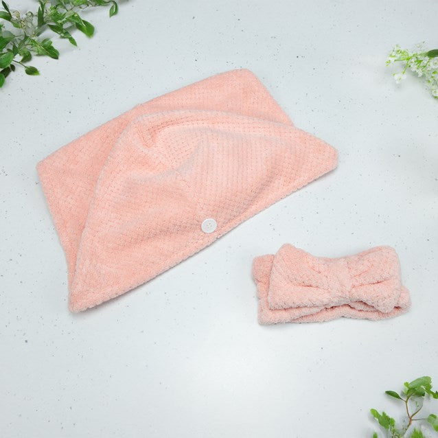 Bauer Headband Wrist Wash Band Turban Towel Soft Skincare Set Makeup Cleansing