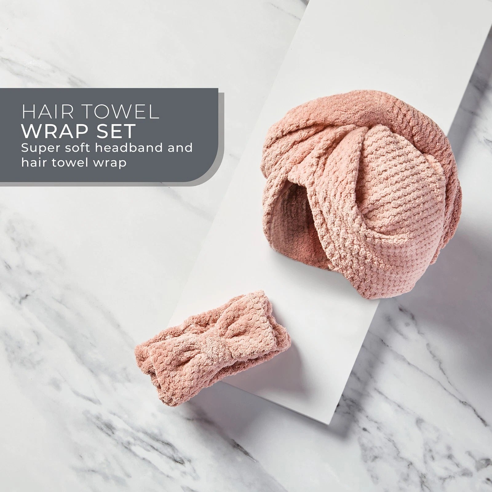 Bauer Headband Wrist Wash Band Turban Towel Soft Skincare Set Makeup Cleansing