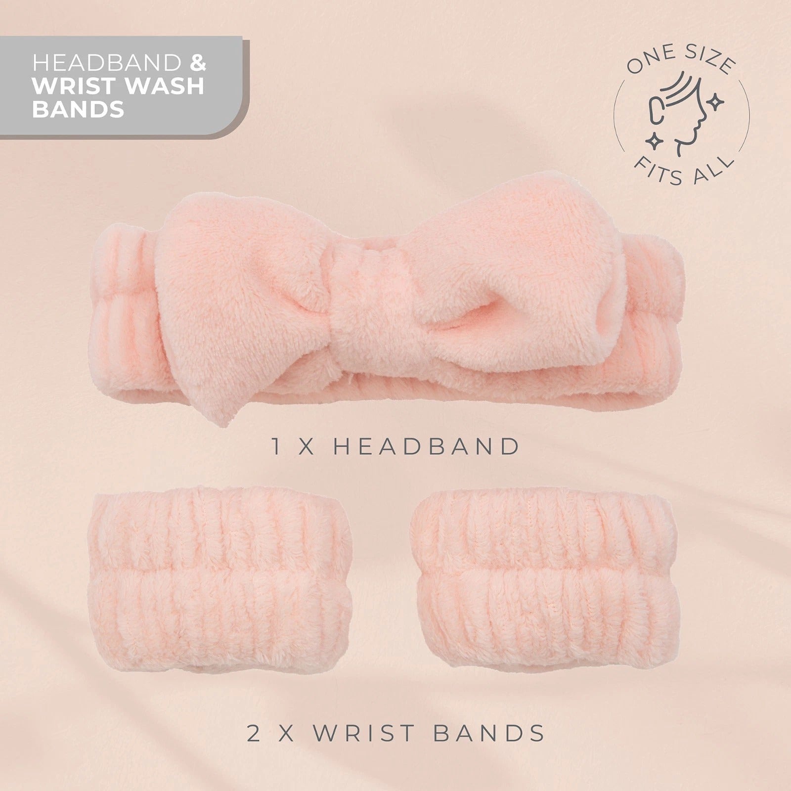 Bauer Headband Wrist Wash Band Turban Towel Soft Skincare Set Makeup Cleansing