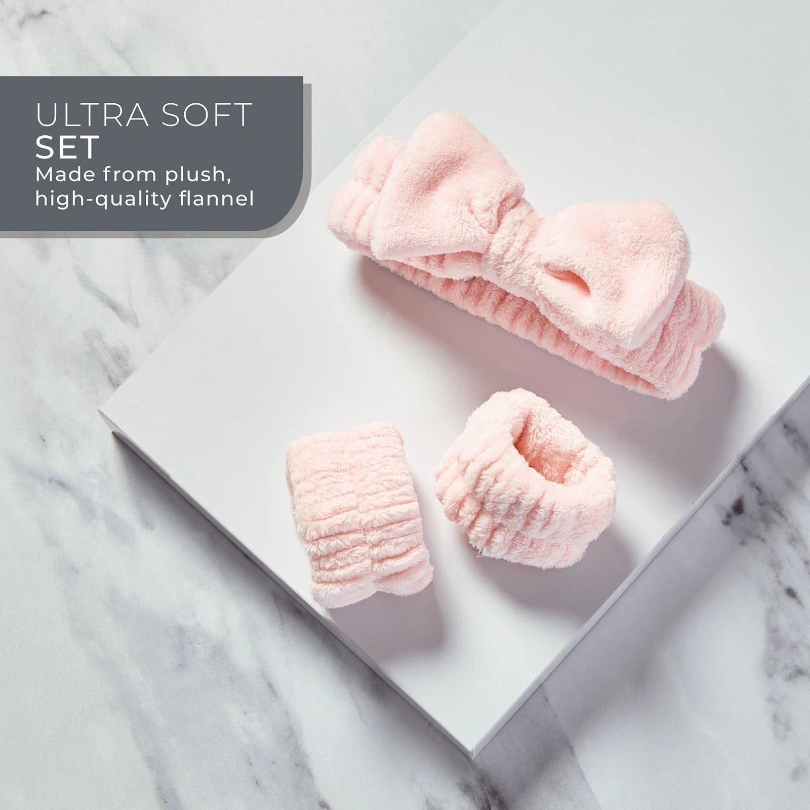 Bauer Headband Wrist Wash Band Turban Towel Soft Skincare Set Makeup Cleansing