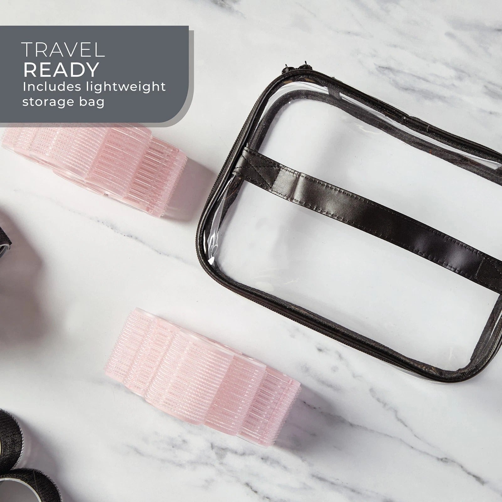 Bauer Volume & Curl Set 24PC Hair Rollers with 12 Creaseless Clips Storage Bag