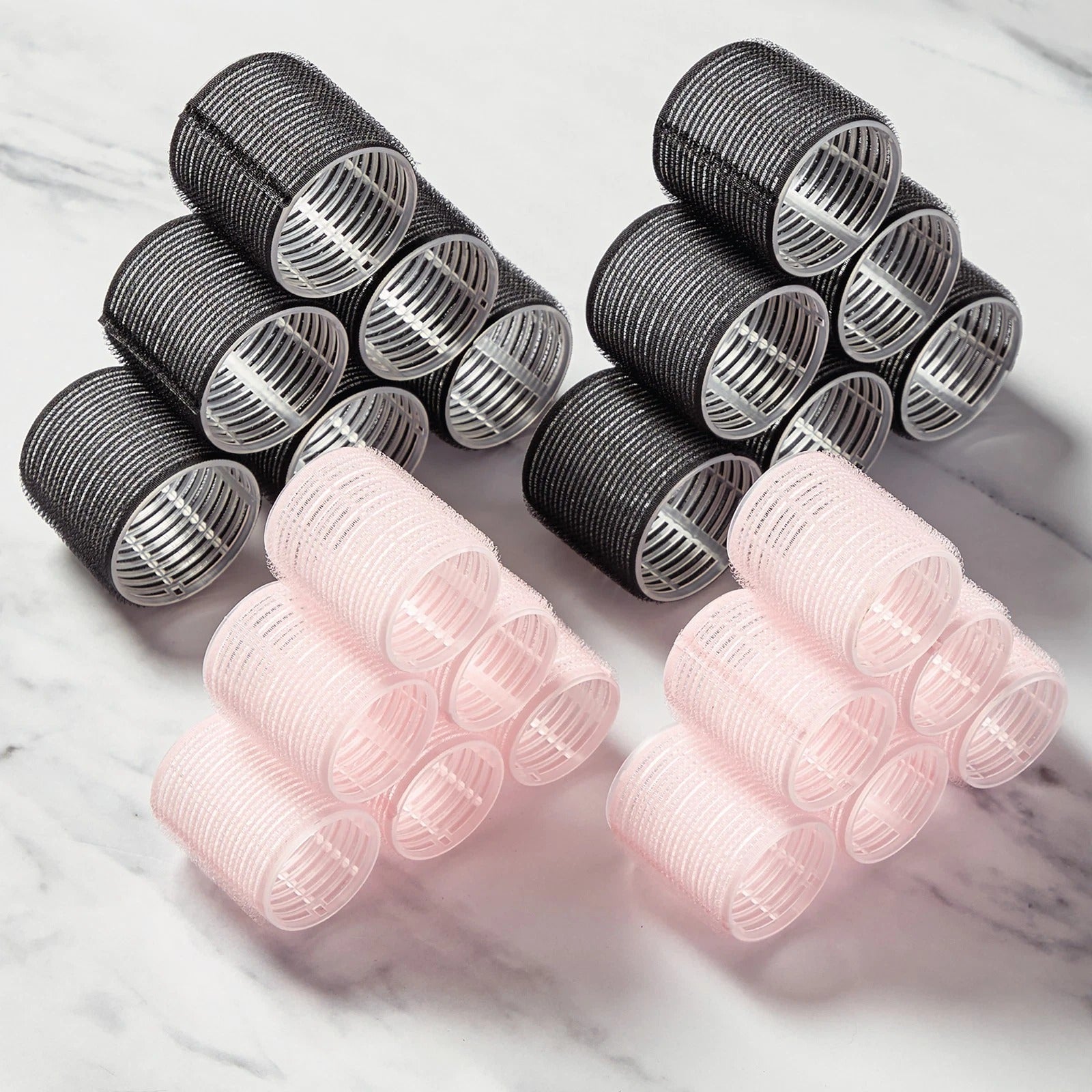 Bauer Volume & Curl Set 24PC Hair Rollers with 12 Creaseless Clips Storage Bag