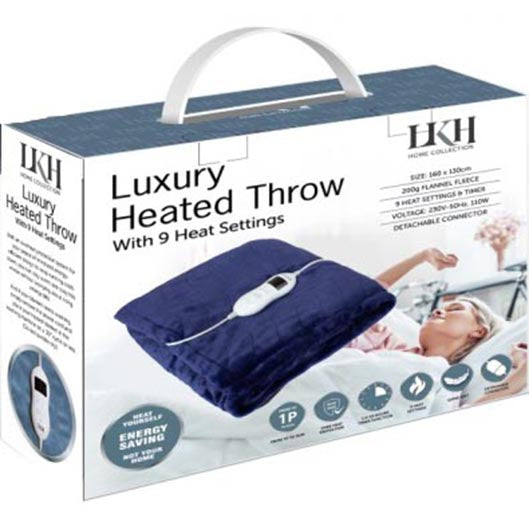 Electric Heated Throw Over Blanket Soft Shaggy Fleece 9 Heat Settings 160x130