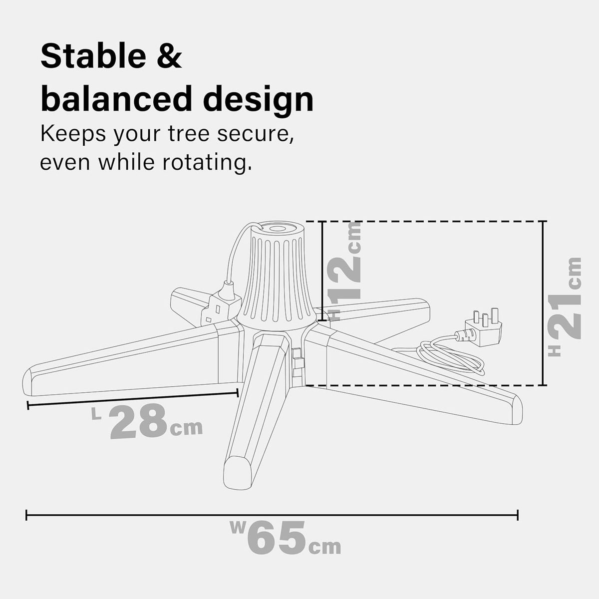 360° Rotating Christmas Tree Stand Revolving Artificial Christmas Base Holder
