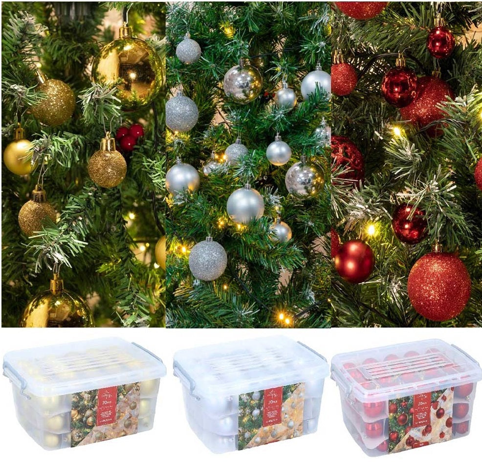 100pcs Christmas Decor Baubles Tree Xmas Balls Party Wedding Ornament Size 3/4/6