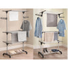 4-Tier Folding Clothes Drying Rack Airer Stainless Steel Laundry on Wheels