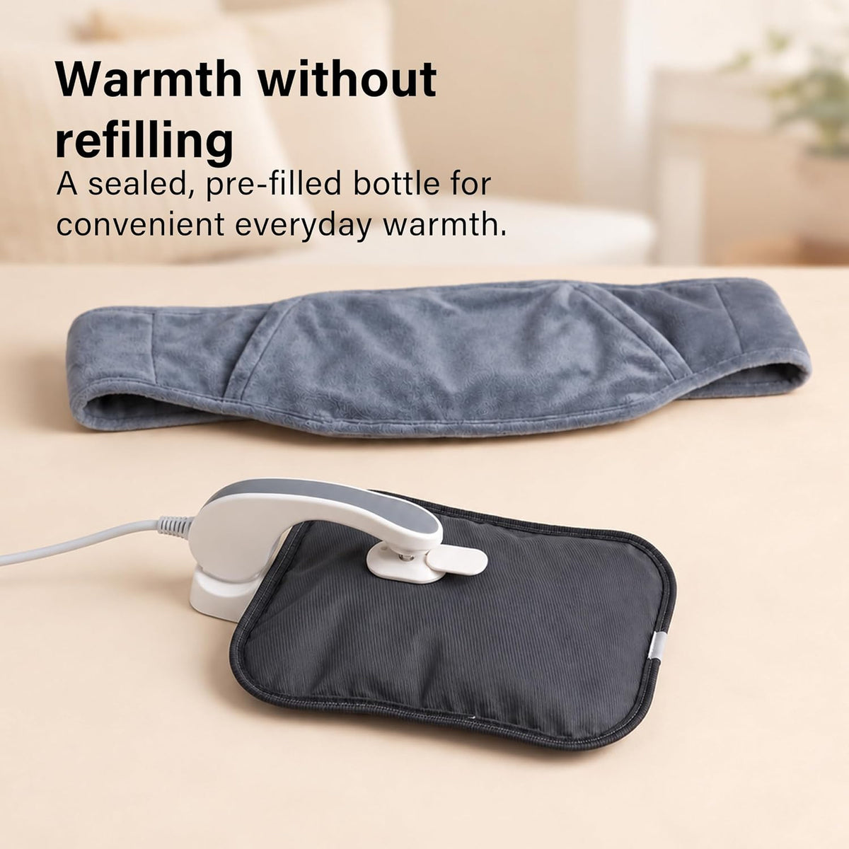 Rechargeable Electric Hot Water Bottle with Belt & Glove Bag Heat Pad Warmer
