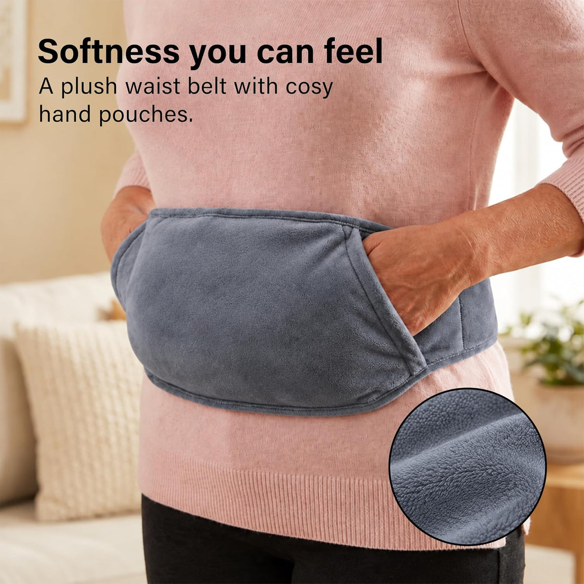 Rechargeable Electric Hot Water Bottle with Belt & Glove Bag Heat Pad Warmer