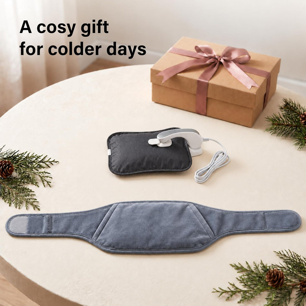 Rechargeable Electric Hot Water Bottle with Belt & Glove Bag Heat Pad Warmer