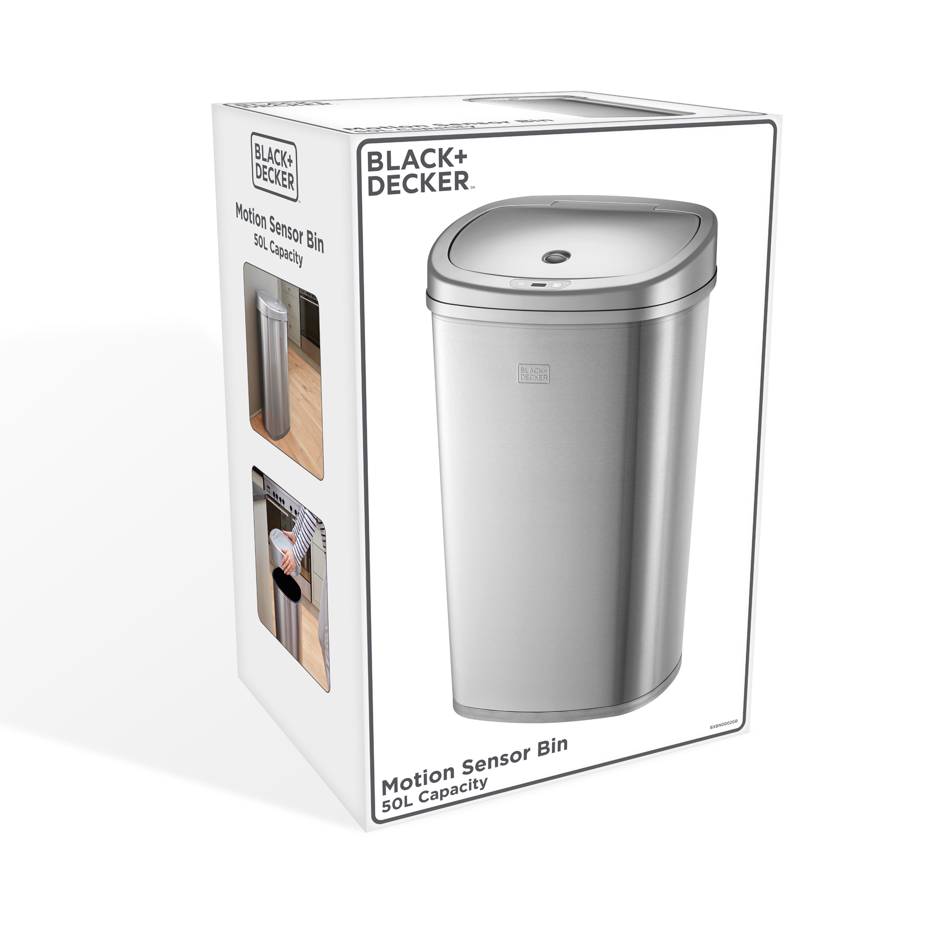 Black & Decker 30/40/50L Pedal Bin with Soft Close Lid Stainless Steel Kitchen