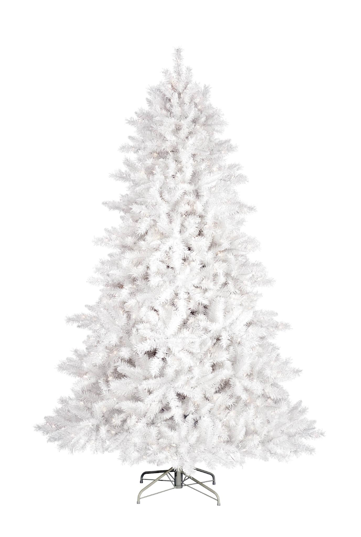 4Ft/5Ft/6Ft Christmas Tree White Pine Artificial with Stand 100 LED Light Option